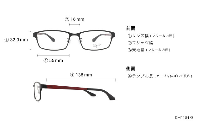 Eyeglasses K.moriyama KM1134-G  ブラック 