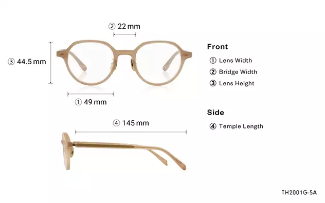 Eyeglasses OWNDAYS 10th ANNIVERSARY TH2001G-5A  Light Brown 