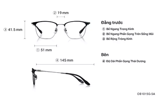 Eyeglasses BACK in BLACK OB1015G-5A  Black 