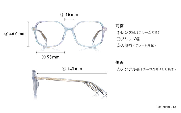 Eyeglasses +NICHE NC3018J-1A  クリア 