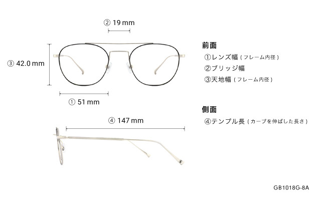 Eyeglasses Graph Belle GB1018G-8A レッド