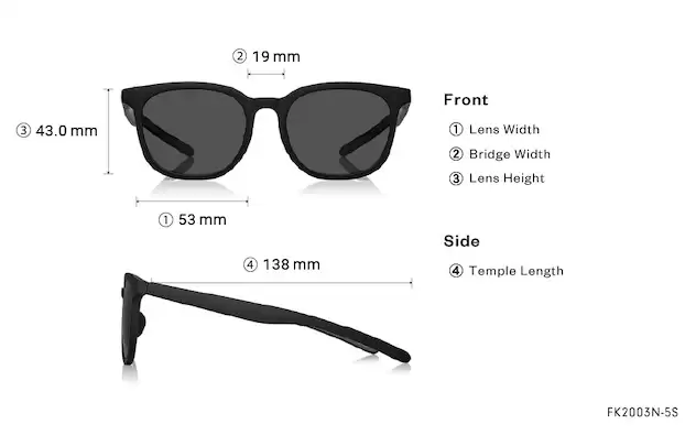 Sunglasses OWNDAYS × FREAK'S STORE FK2003N-5S  Matte Black 