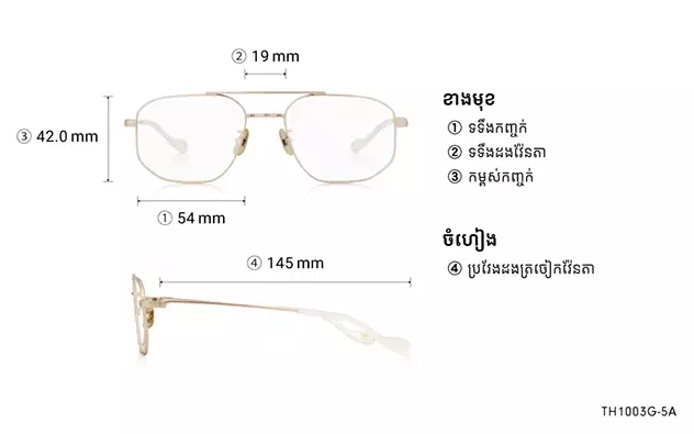 Eyeglasses OWNDAYS 10th ANNIVERSARY TH1003G-5A  Matte Gold 