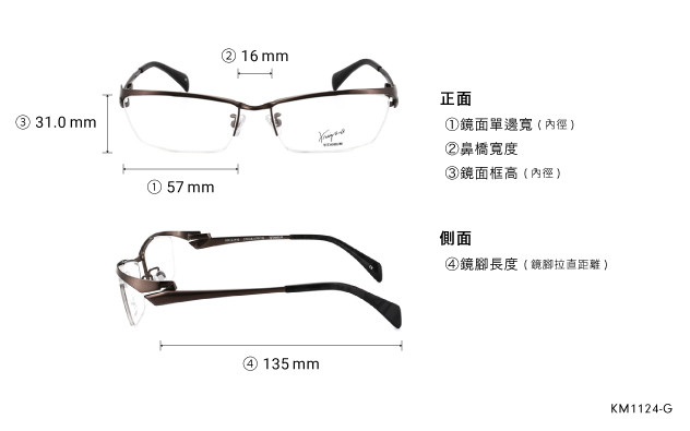 Eyeglasses K.moriyama KM1124-G  Matte Gun