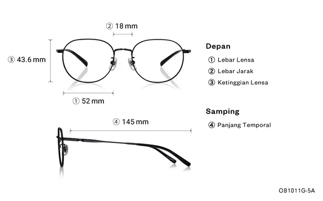 Eyeglasses BACK in BLACK OB1011G-5A  Matte Black 
