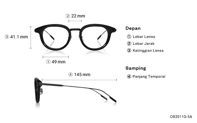 Eyeglasses BACK in BLACK OB2011G-5A  Black 