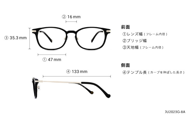 Eyeglasses Junni JU2023G-8A  ブラック 