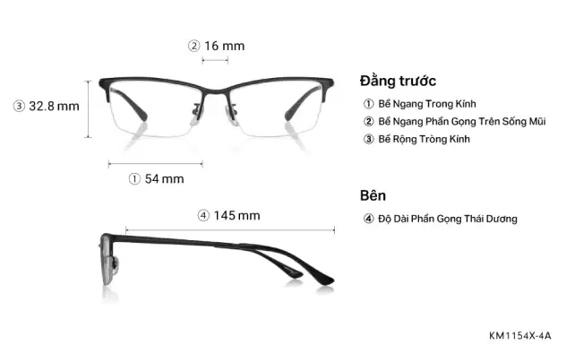 Eyeglasses K.moriyama KM1154X-4A Matte Black