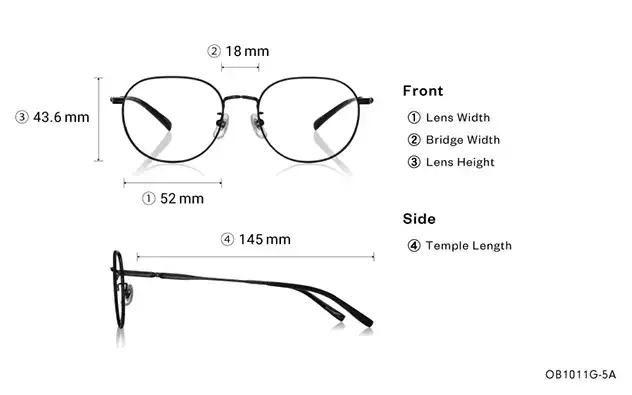 Eyeglasses BACK in BLACK OB1011G-5A  Matte Black 