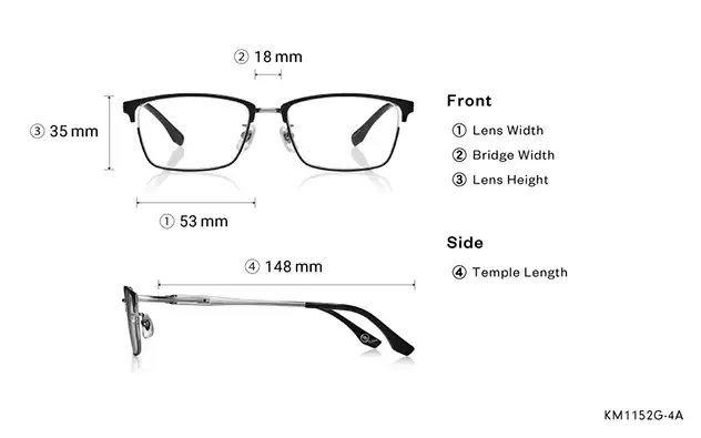 Eyeglasses K.moriyama KM1152G-4A  Dark Gun 