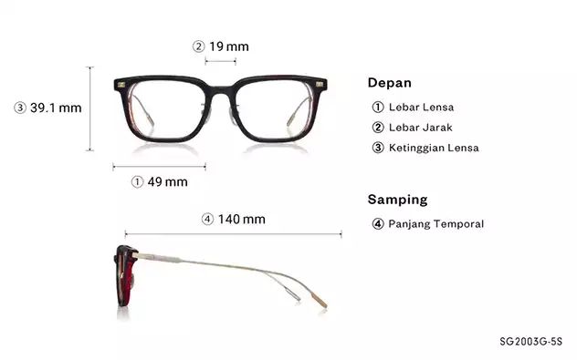 Eyeglasses SQUID GAME × OWNDAYS SG2003G-5S  Black 