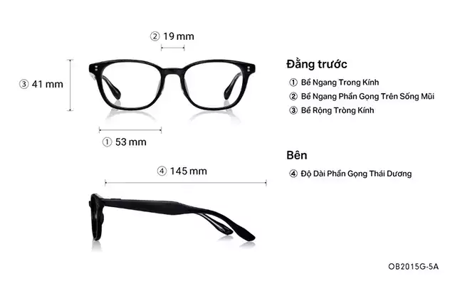 Eyeglasses BACK in BLACK OB2015G-5A  Clear Gray 