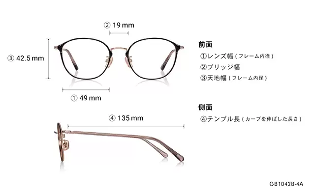 Eyeglasses Graph Belle GB1042B-4A  ブラウン 