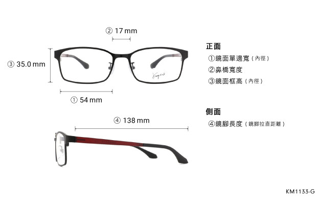 Eyeglasses K.moriyama KM1133-G  Black 