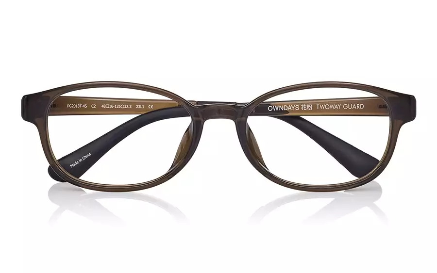 Eyeglasses OWNDAYS 花粉 2WAY GUARD PG2018T-4S  クリアブラウン 