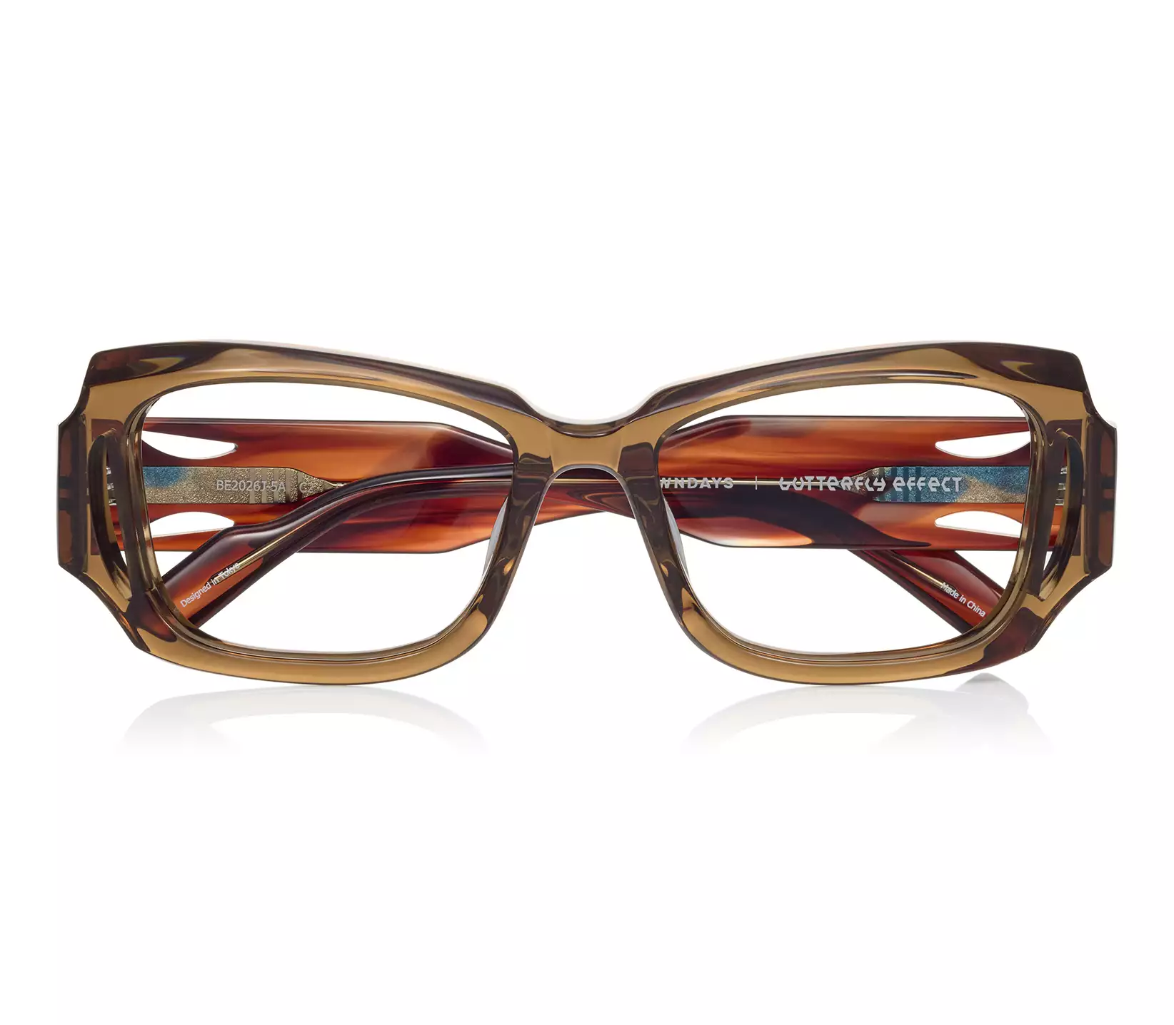 Eyeglasses BUTTERFLY EFFECT BE2026J-5A  クリアブラウン 