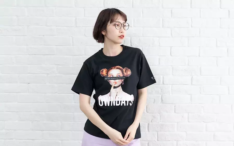 Cloth OWNDAYS OWNDAYS-T-shirt-Model-BK  ブラック 